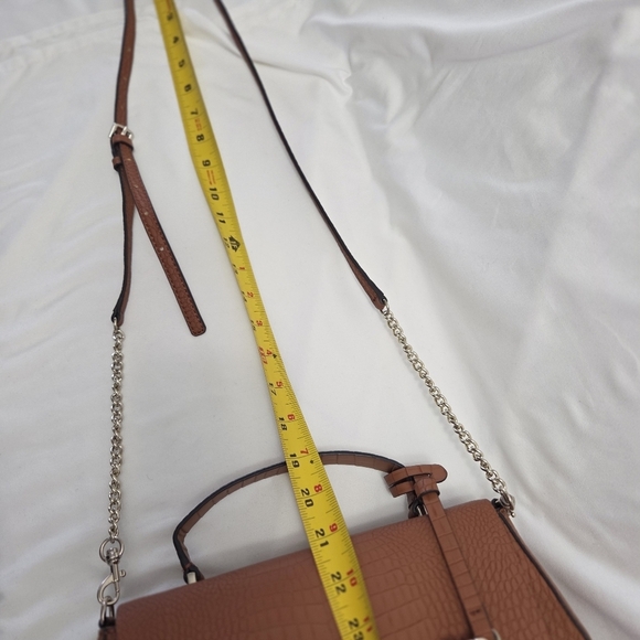 Guess Croc Embossed Brown Satchel - Picture 14 of 14